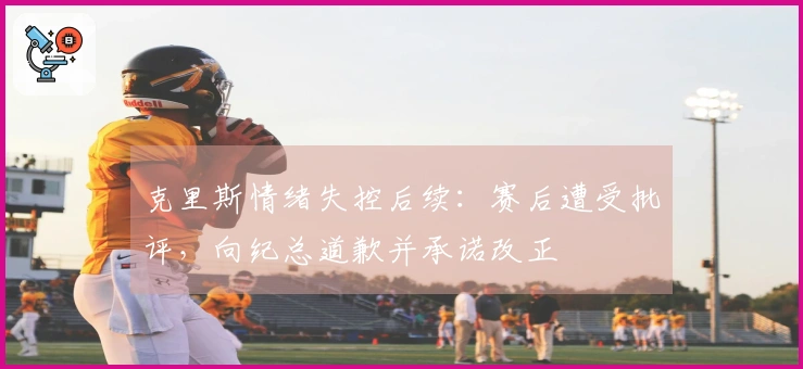 克里斯情绪失控后续：赛后遭受批评，向纪总道歉并承诺改正