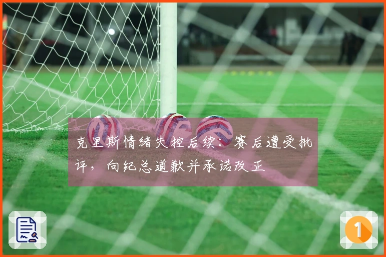 克里斯情绪失控后续：赛后遭受批评，向纪总道歉并承诺改正